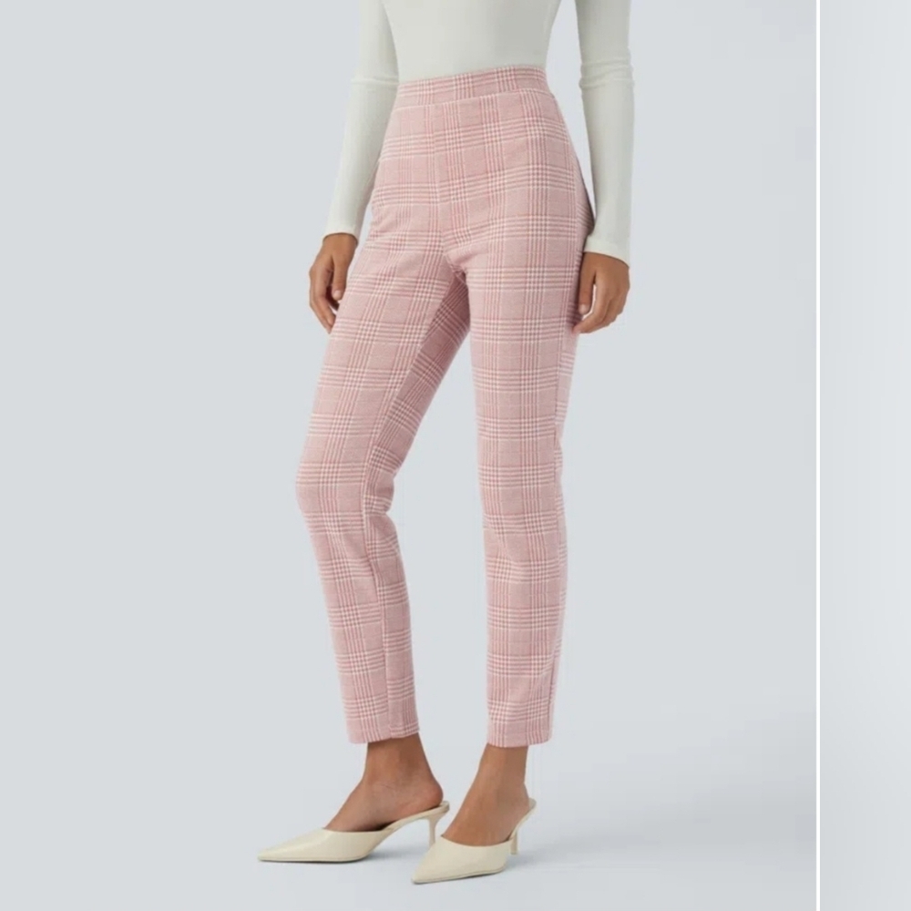Halara Flex High Waist Houndstooth Skinny Work Pants New Medium Office